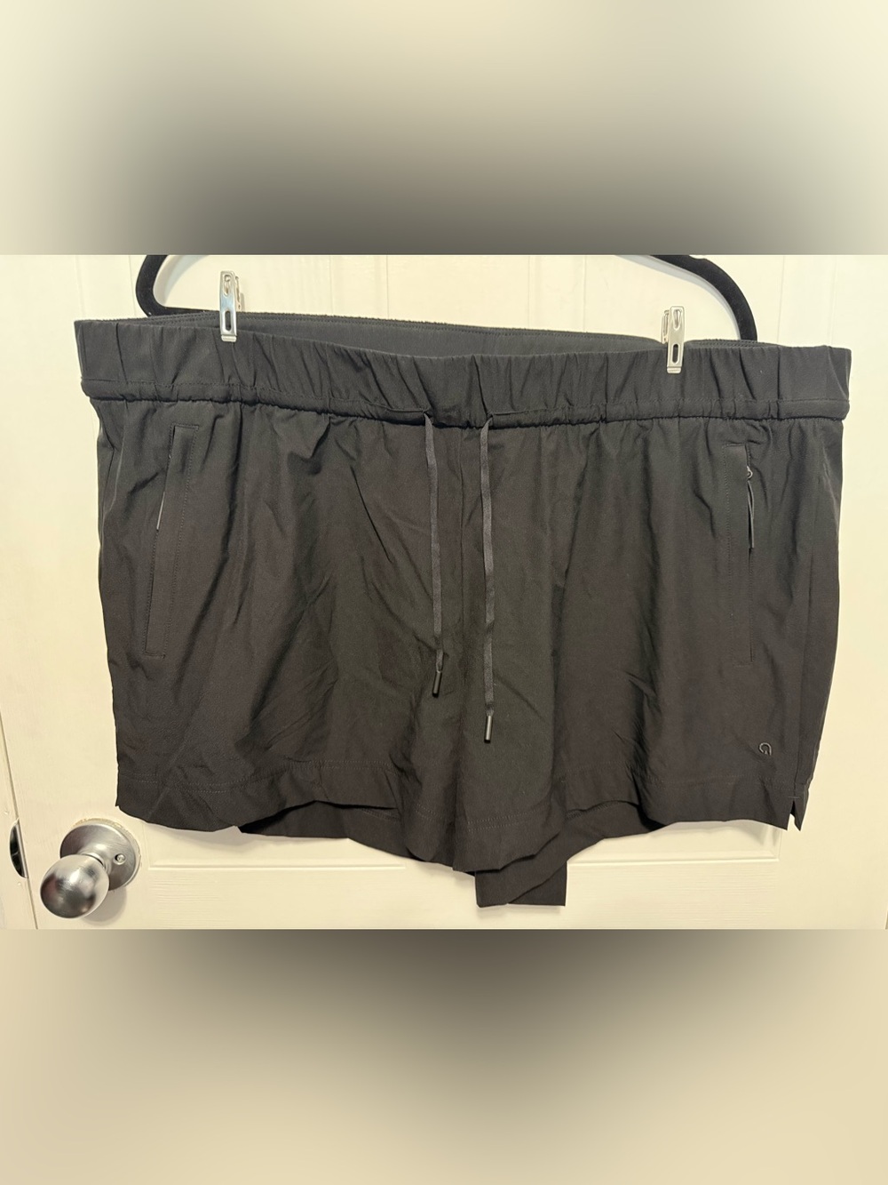 Women's Black Athletic Shorts with Drawstring Waist
